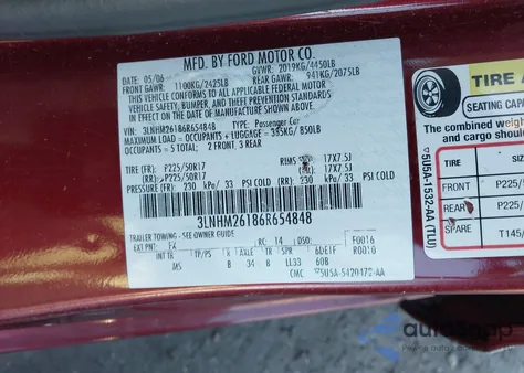 2006 Lincoln Zephyr from USA, damaged, VIN 3LNHM26186R654848